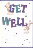 This cheerful get well card design brightens any space with its playful, heartfelt charm-two adorable figures, a sweet bear and a lively pup, seem to leap from the illustration, both playfully supporting the bold, colourful 'Get Well' letters. Rich hues of indigo and teal contrast gracefully with a creamy, clean background, giving the scene a gentle vibrancy that uplifts the mood. Sprinkled across the image, tiny stars in soft blues and purples add a whimsical, optimistic atmosphere akin to the pockets of community warmth found throughout Vauxhall. The illustrated fur textures-soft, plush, and incredibly inviting-echo the tactile joy of receiving a lovingly arranged bouquet from a local florist. This card embodies a spirit of support and genuine kindness-the perfect companion to a carefully designed get well arrangement sent across Vauxhall and neighbouring Lambeth, offering a visual and emotional embrace for anyone on the mend.
